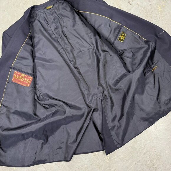 Garverys Cambridge Belair Blazer Patch Pockets Wool Sport Coat England Blue 44R - Picture 9 of 13